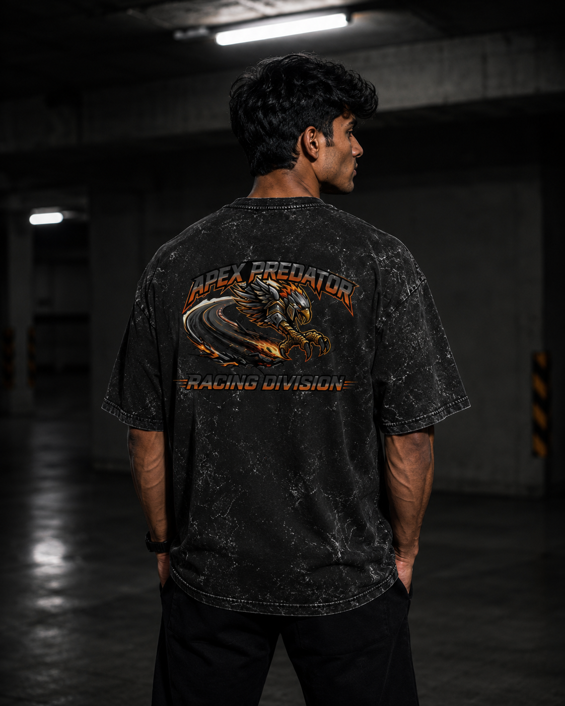 Apex Predator Racing Division Acid Wash -Oversized Tee | KNIGHTEAGLE